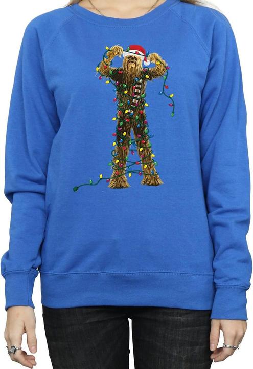 Actual product image Star Wars Womens/Ladies Chewbacca Christmas Lights Sweatshirt (L)