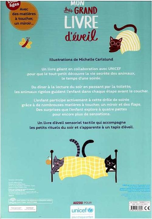 Actual product image Mon très grand livre d'éveil : Bonne nuit les animaux! (French, Carlslund Michelle, 2023)