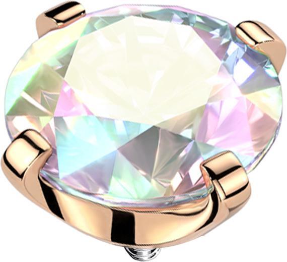 Image du produit Star Piercing Dermal Anchor rosegold Kristall multicolor gefasst (sans laiton, Titane)