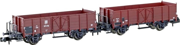 Hobbytrain SBB 2 open freight wagon L6,wooden version Ep.III (Track N)