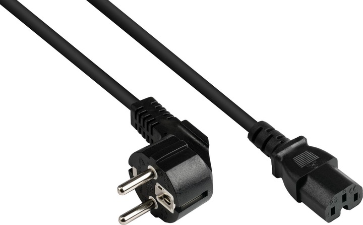 Actual product image Good Connections P0150-S050 Power cable black 5 m Mains plug type E+F C15 coupler (5 m)
