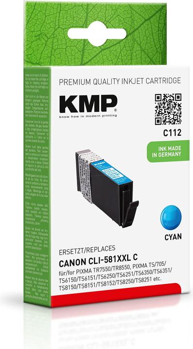 Actual product image KMP C112 Ink Cartridge compatible with Canon CLI-581XXL (C)
