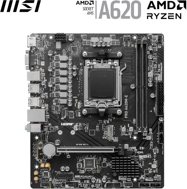 Immagine prodotto MSI Pro A620M-E (AM5, AMD A620, mATX)