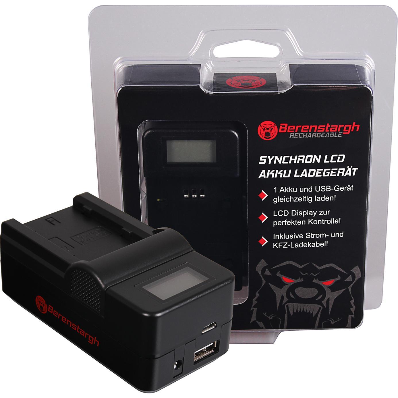Berenstargh Synchron USB Ladegerät f. Fuji NP-W235 Fujifilm X-T4 XT4 (Caricabatterie per fotocamere), Alimentatore fotocamera