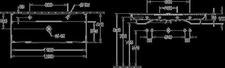 Produktbild Villeroy & Boch V&B Schrankwaschtisch COLLARO 1200x470mm m ÜL f 2x 1-L Arm we C+ (470 mm, 1200 mm)