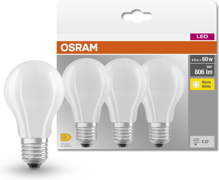 Immagine prodotto Osram Base LED Classsic A (E27, 7 W, 806 lm, 3 x, E)