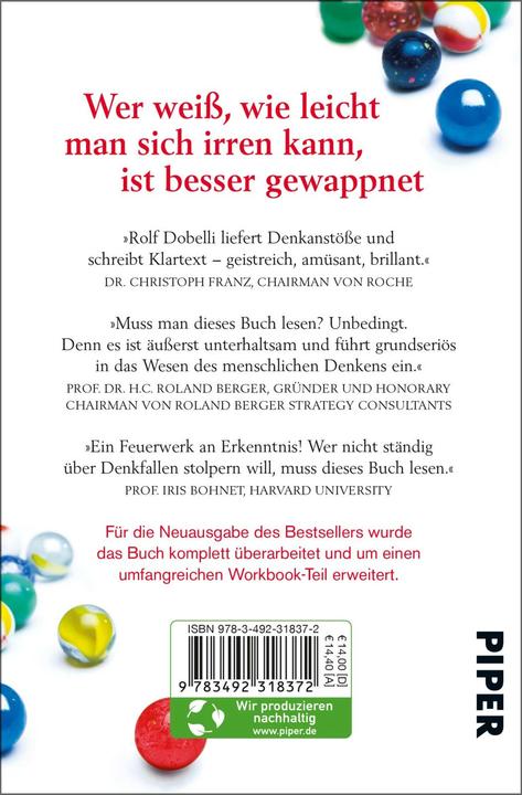 Actual product image Die Kunst des klaren Denkens (German, Rolf Dobelli, 2021)