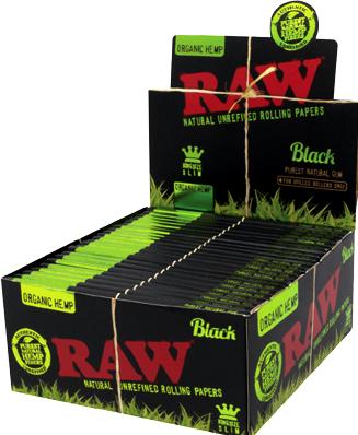 Actual product image RAW Black Organic Hemp KS Slim (50s)