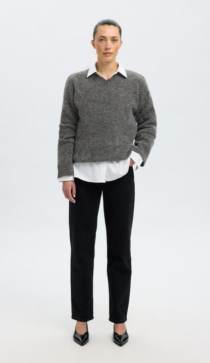 Produktbild Selected Femme Slfsia Ras Ls Knit Long V-Neck Noos (L)