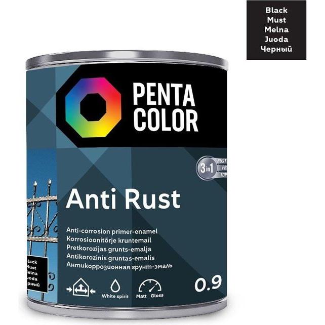 Pentacolor, Evidenziatori, Vernice Anticor Nero Antiruggine 0,9l (1 x)