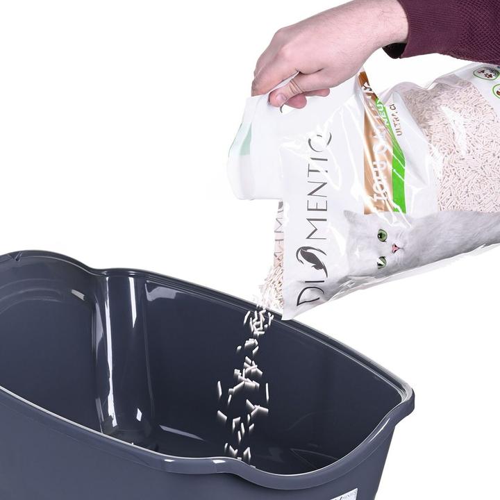 Actual product image Diamentiq kuweta BAILA jasnoszary/ciemnoszary - kuweta dla kota (Cat litter tray open)