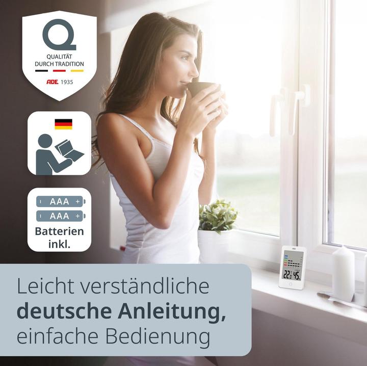 Actual product image ADE Thermo-/Hygrometer digital Weiss, Funktionen