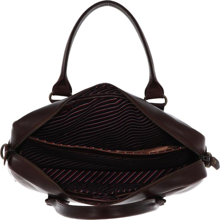 Actual product image Buckle & Seam Leather Business Briefcase Everett Brown / Stripe (13")
