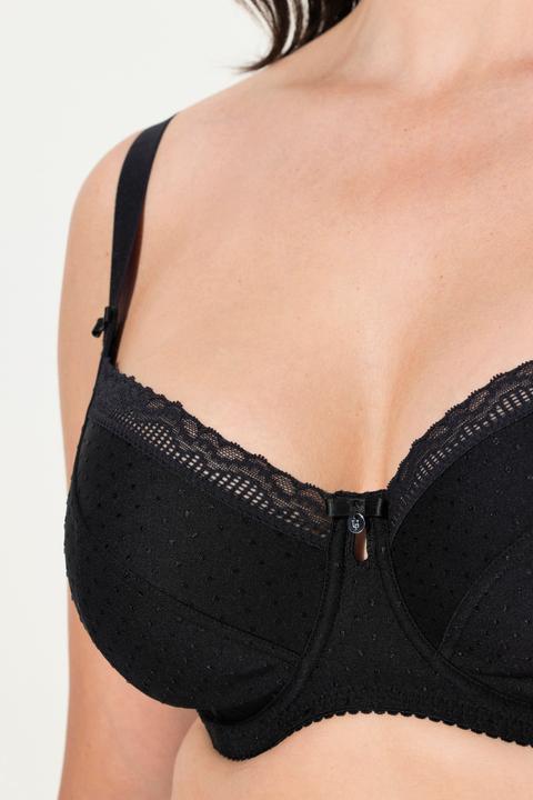 Produktbild Ulla Popken Bügel-BH, Jacquard, Spitzenkante, Cup C - G (100 F)