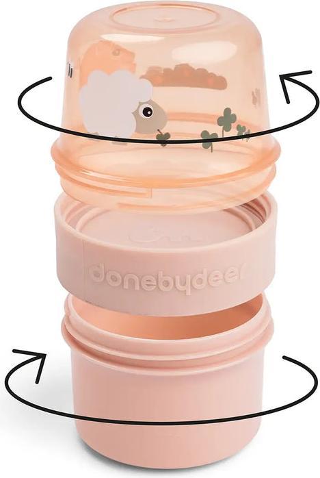 Produktbild Done by Deer To go 2-way Snack-Behälter S Tiny farm Rosa