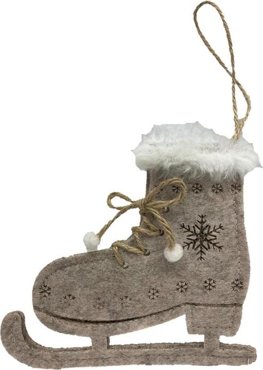 Actual product image GuGus Hanger decoration ice skate Felt with snowflakes decorated, white hem, laces