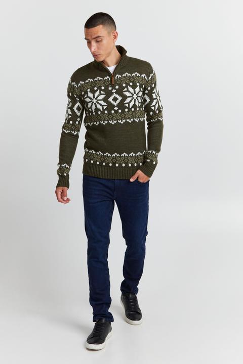 Actual product image Solid Norwin Men's Jumper Chunky Knit Pullover Troyer (XL)