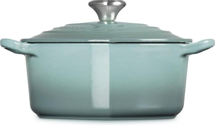 Produktbild Le Creuset braadpan hartvormig met rvs knop 2 liter gietijzer Sea Salt (21401207174455) (Bräter + Schmortopf, Bratpfanne, Gusseisen, 20 x 13.60 cm)