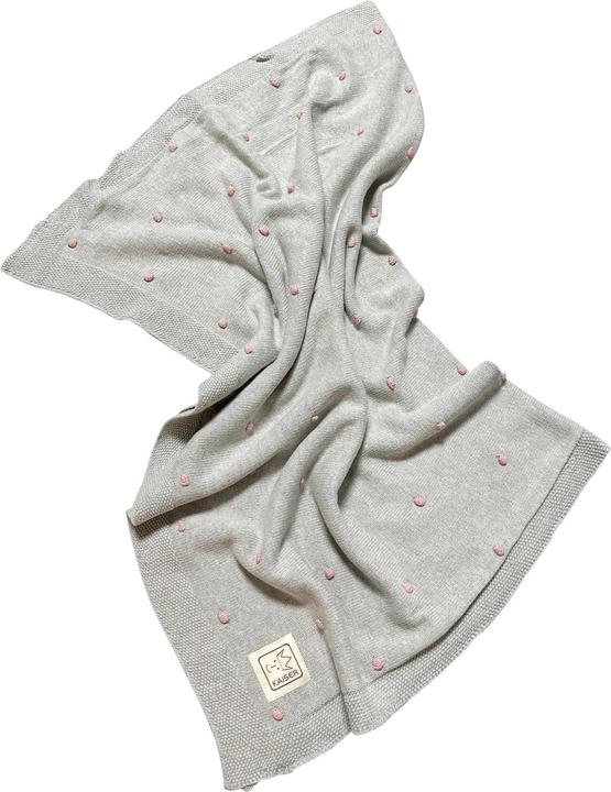 Actual product image Kaiser Baby Baby blanket Knots light grey/knots rose 80 x 100 cm (80 x 100 cm)