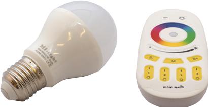 Immagine prodotto Milight Lampadina LED RGB+bianco caldo 6W con telecomando (E27, 550 lm, 1 x)