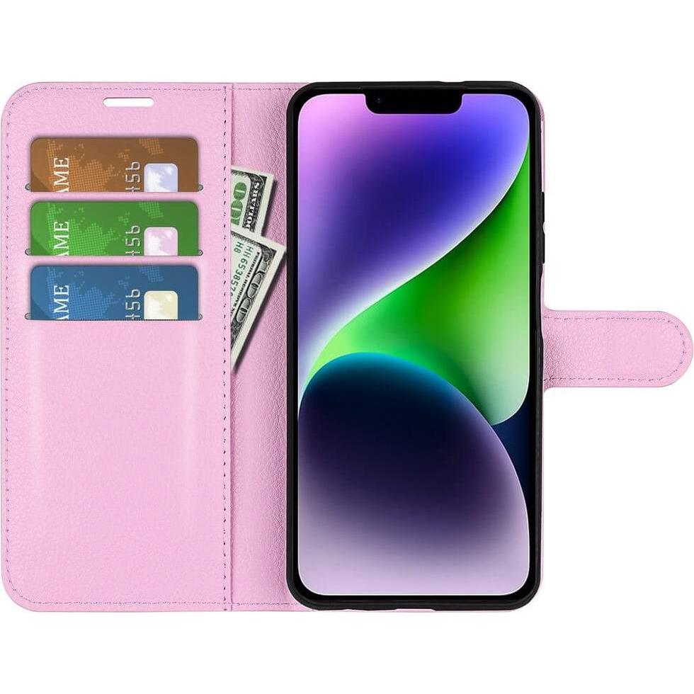 Thumbnail - Cover-Discount iPhone 15 - Leder Etui Hülle rosa (Apple iPhone 15), Smartphone Hülle, Rosa