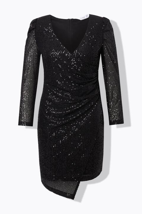 Produktbild Miamoda Kleid, Wickeloptik, Glitzer, Puff-Langarm (48)