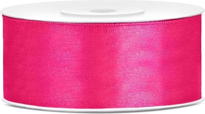 Actual product image Partydeco Satin ribbon, dark pink, 25mm/25m (1 pc. / 25 lm) (1x)