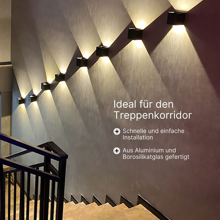 Produktbild Hermex LED-Wandleuchte Wandlampe Up-Down-Wandleuchte Fassadenleuchte Wandstrahler (1000 lm, IP65)