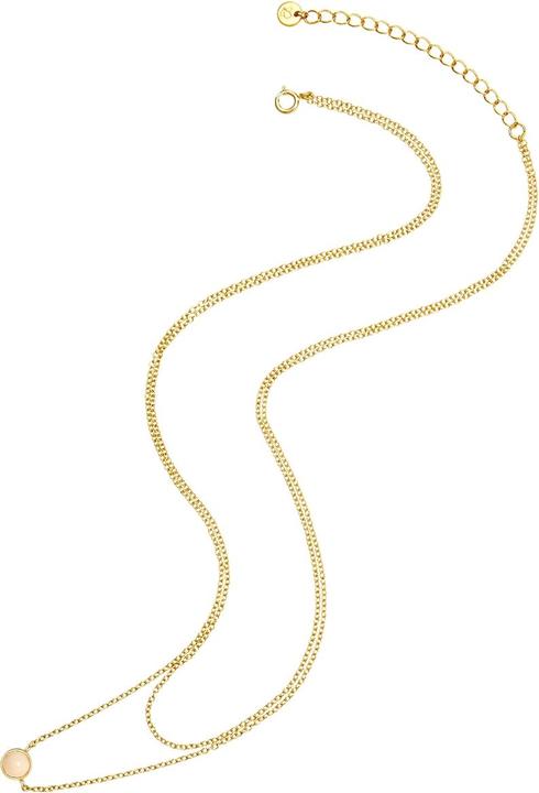 Immagine prodotto Glanzstücke München Catena da donna in argento rosa quarzo giallo oro 42,0/36,0 cm + 5,0 cm di estensione - 30002 (Argento)