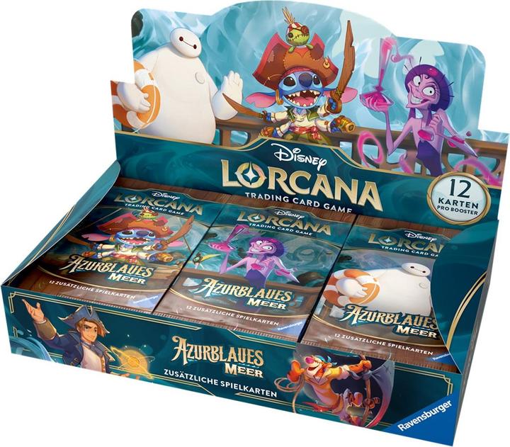 Produktbild Disney Lorcana Trading Card Game: Azurblaues Meer - Booster Display mit 24 Booster Packs (Deutsch (Deutsch, Booster Display)