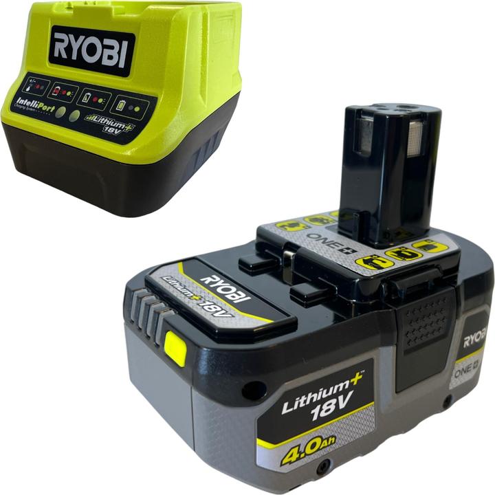 Actual product image Ryobi RY18CS20A-0 18 V ONE+ cordless chainsaw 20 cm Compact + 1x battery 4.0 Ah + charger (Battery chain saw)