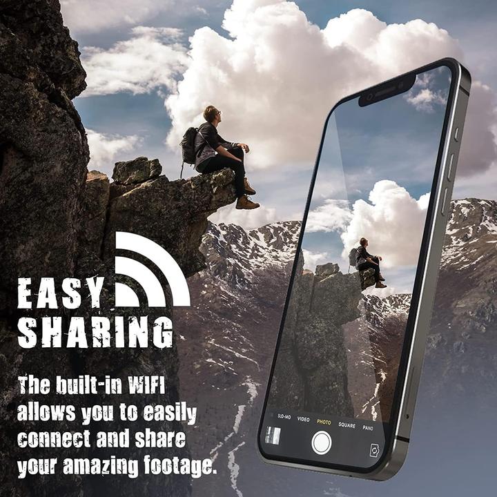 Actual product image Icefox Action Cam 4K Ultra HD Camera (30p, Wi-Fi)