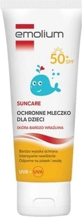 Immagine prodotto Emolium Latte solare protettivo per bambini con pelle molto sensibile Spf 50 - 125 Ml (Latte solare, SPF 50+, 125 ml)