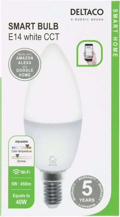 Produktbild Deltaco Smart LED light (E14, 5 W, 470 lm, 1 x, A)