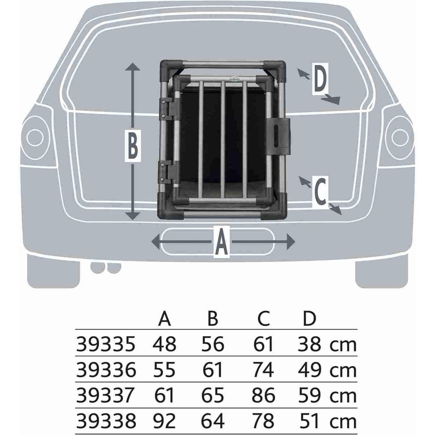 Cage de transport Trixie en aluminium pour chien, gris foncé - taille M-L