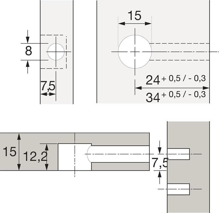 Image du produit Hettich Ferrement d'assemblage 15/15 a (Raccord de connexion, 1 pcs)