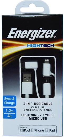 Produktbild Energizer 3in1 USB Kabel (1.20 m, USB 2.0)