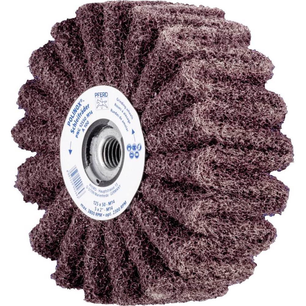 Pferd, Schleifmittel, Schleifvlies POLINOX Vlies Schleifrad PNG Ø 125 x 50 mm Gewinde M14 A 100 für schliff & Finish 2 (...