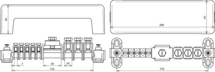 Actual product image Dehn Equipotential bonding rail