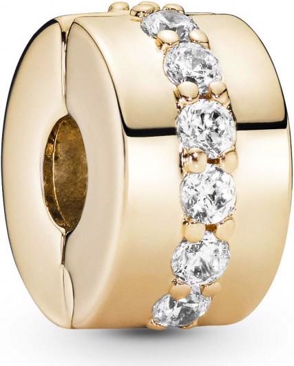 Actual product image Pandora Sparkling Line Clip Charms/Beads (Gold 14 carat)