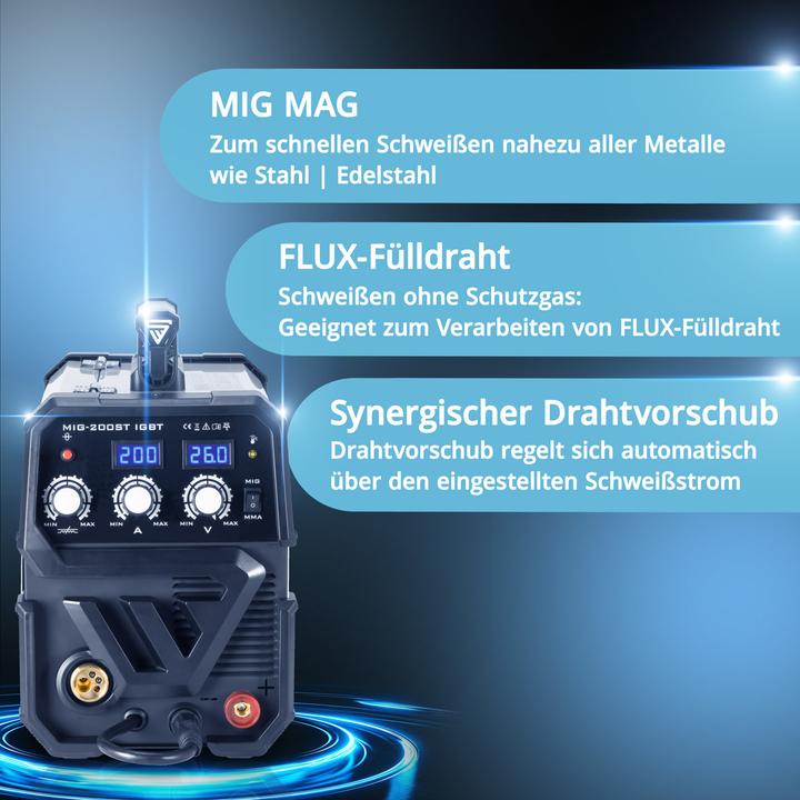 Actual product image Stahlwerk Welding machine MIG MAG 200 ST IGBT fully equipped with 200 amps electric manual