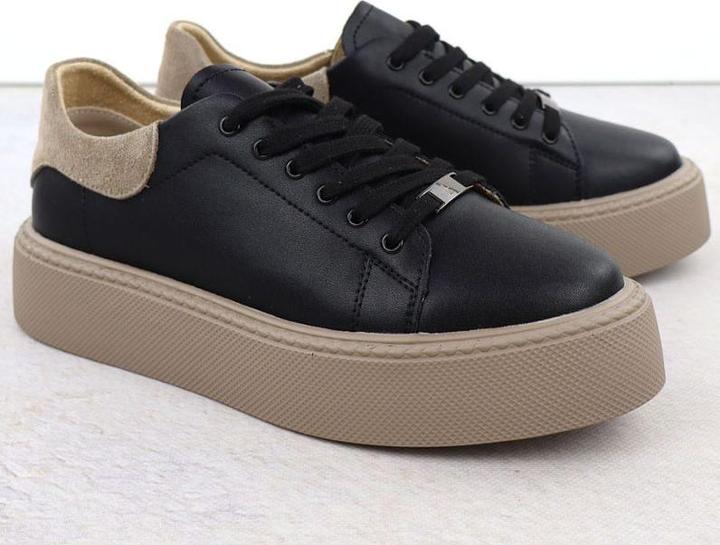 Image du produit Filippo Women's leather platform sneakers, black, DP6119 (39)