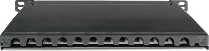 Produktbild Digitus Cat.6A Slim Patch Panel, geschirmt, 12-Port, 0,5 HE, 10", schwarz