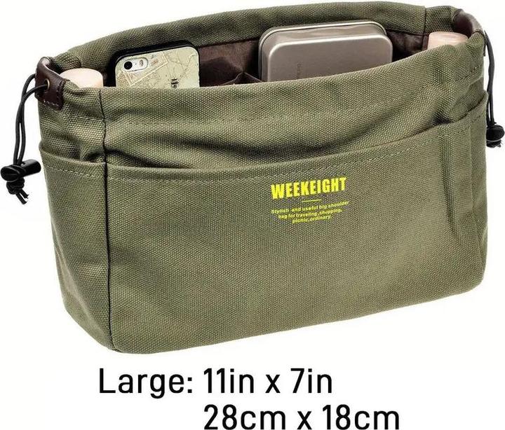 Actual product image Only-Bags.Store Minimalist casual storage organiser, versatile drawstring insert pouch for tote