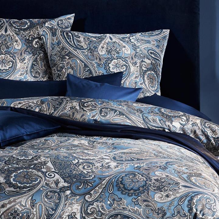 Produktbild Traumschlaf Mako-Satin Bettwäsche Modern Classic Heerlen indigo (Bettwäsche Set, 200 x 200 cm)