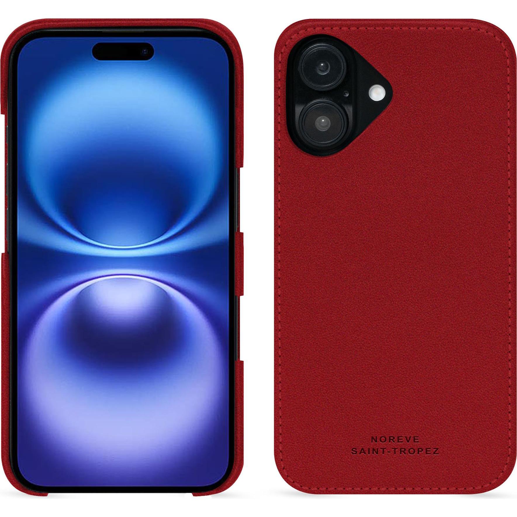 Noreve Lederschutzhülle (Apple iPhone 16), Smartphone Hülle, Rot