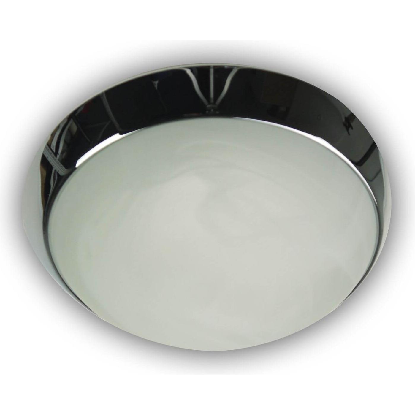 Niermann Stand By, Wandleuchte + Deckenleuchte, Niermann LED 12W Deckenleuchte Alabaster-Glas, Chrom, 35cm, warmweiss, M...