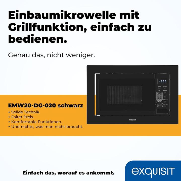 Actual product image Exquisit Built-in Microwave Black Digital (20 l)