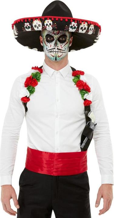 Actual product image Smiffys Unisex Adult Day Of The Dead Costume Accessory Set (One size)