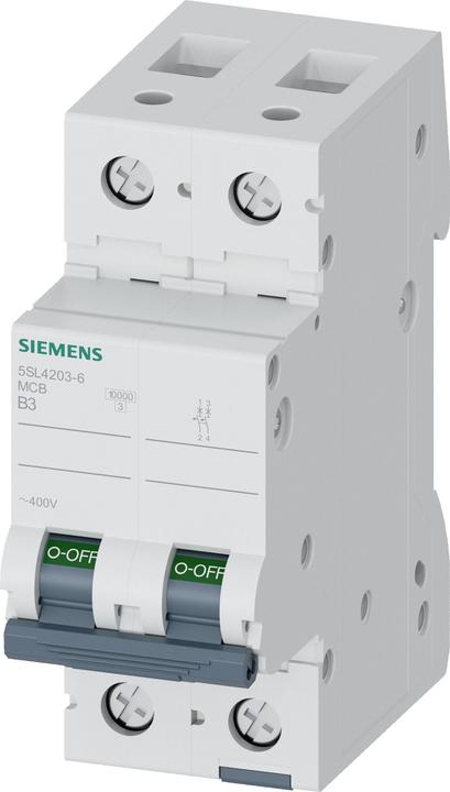 Immagine prodotto Siemens Interruttore UC B 3A 2p 400V 5SL4203-6
